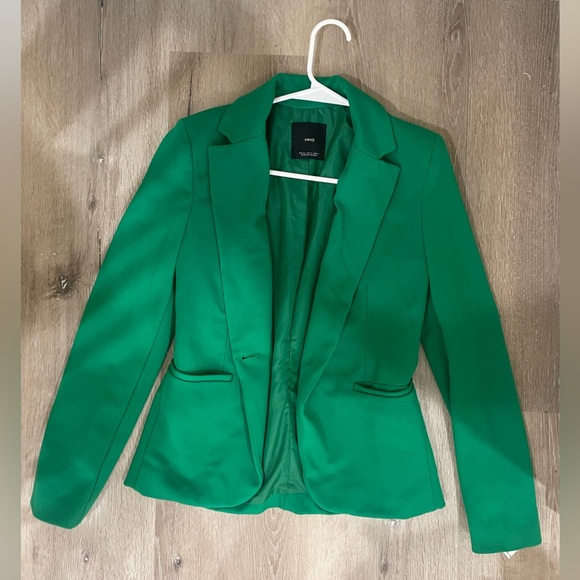 MNG Mango Green Single Button Women's Blazer Size 4 - Picture 8 of 16
